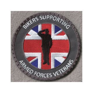 Small Biker Supporting/Armed Forces Veterans/Pocket Patch